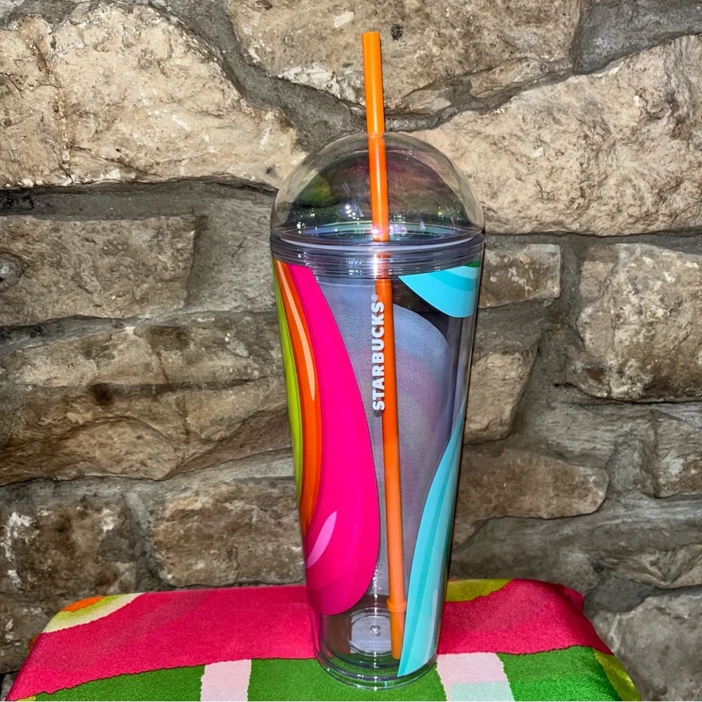 STARBUCKS Limited 2025 Summer Collection 24oz 710 ML Cold Cup w Lid & Straw NWT